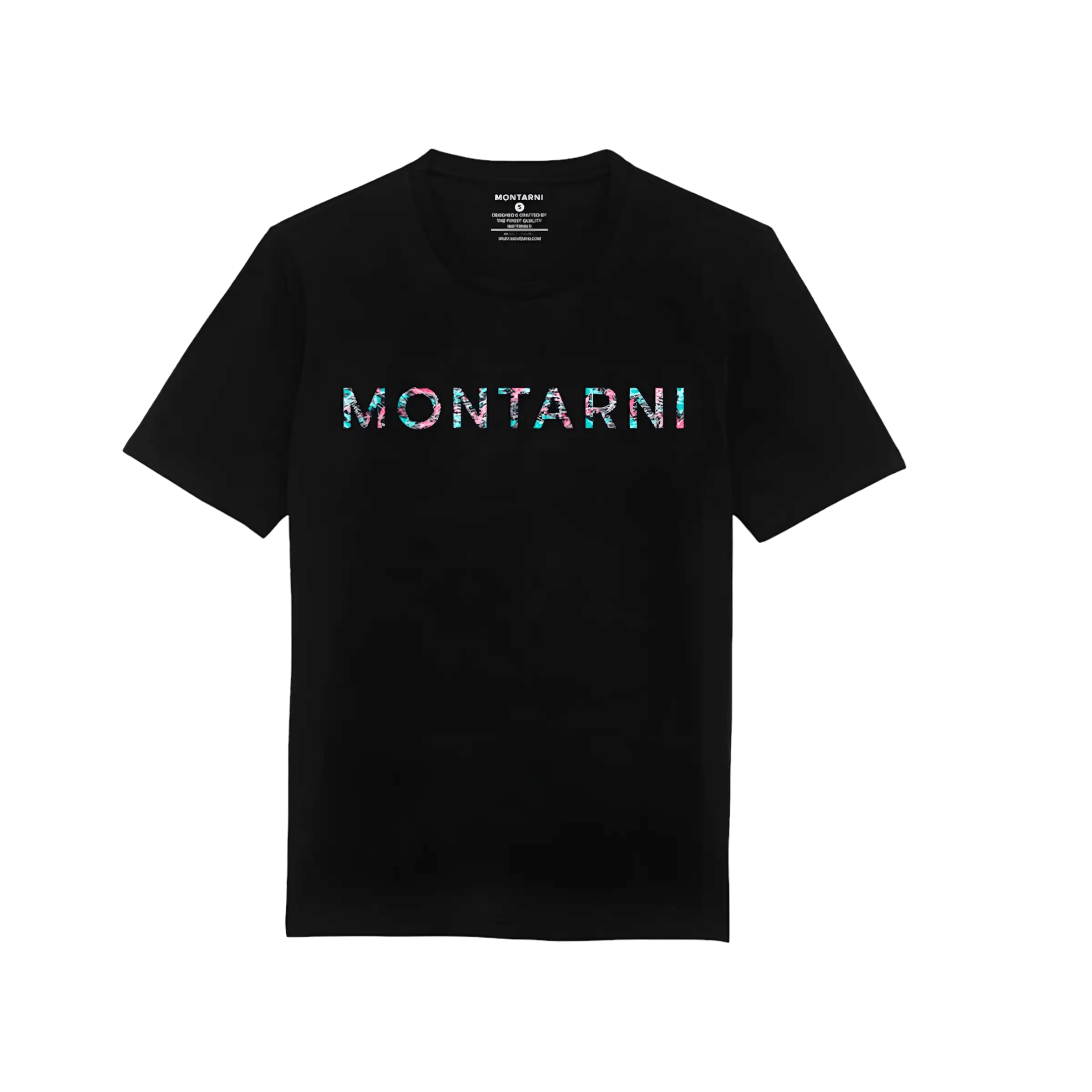 Montarni soft cotton t-shirt with bold graphic print on chest and crewneck design