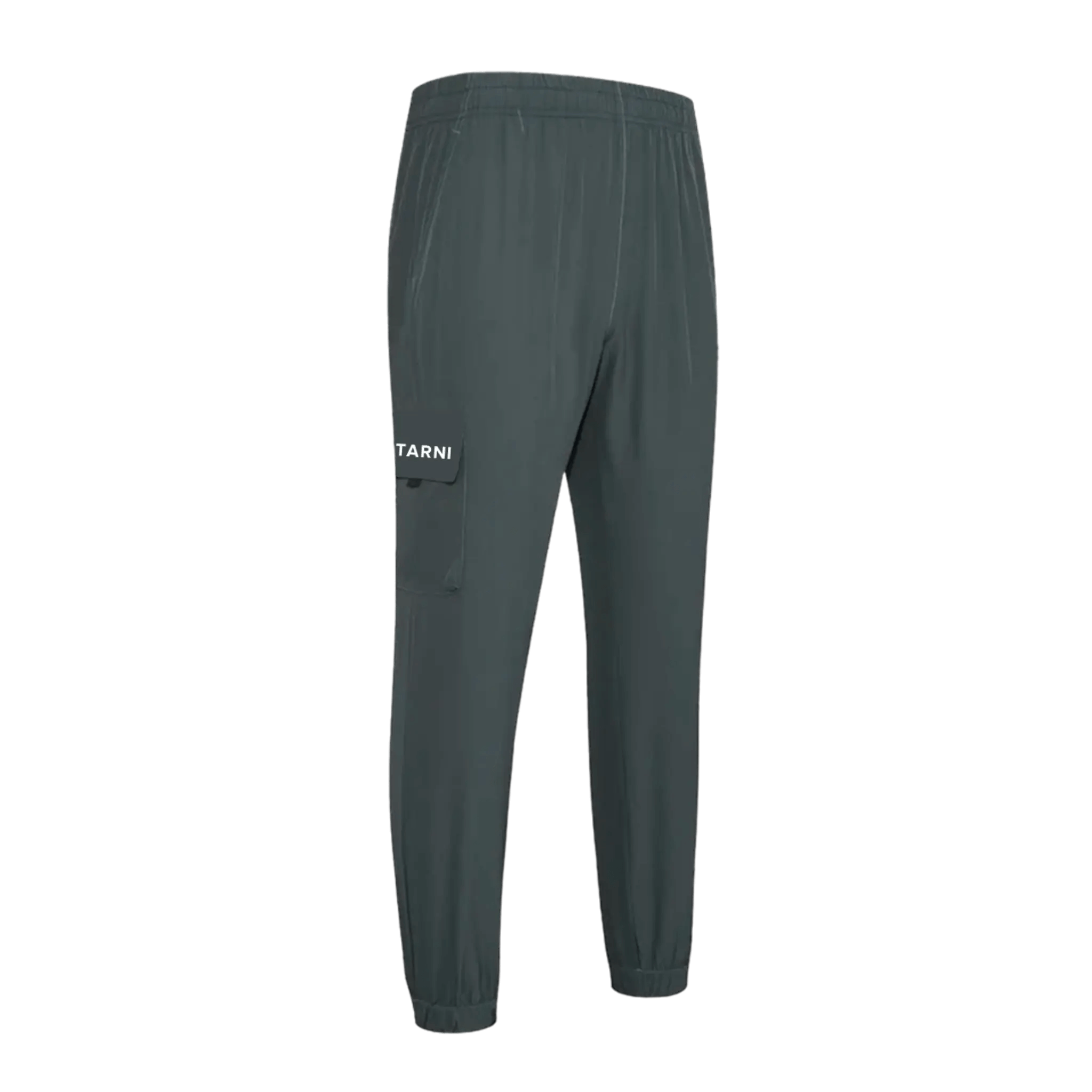 Montarni grey Men’s Gym Cargo Pants with tapered fit, multiple utility pockets and elastic waistband