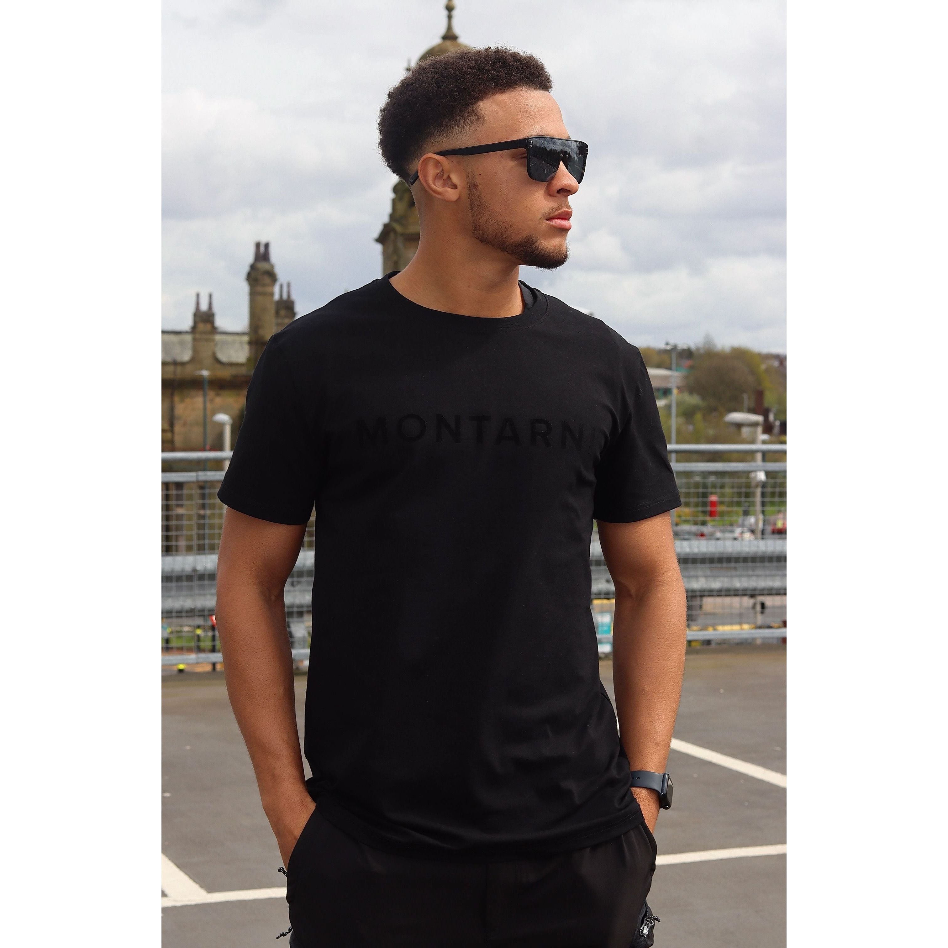 Soft Cotton T-Shirt - Flocked Print - Montarni
