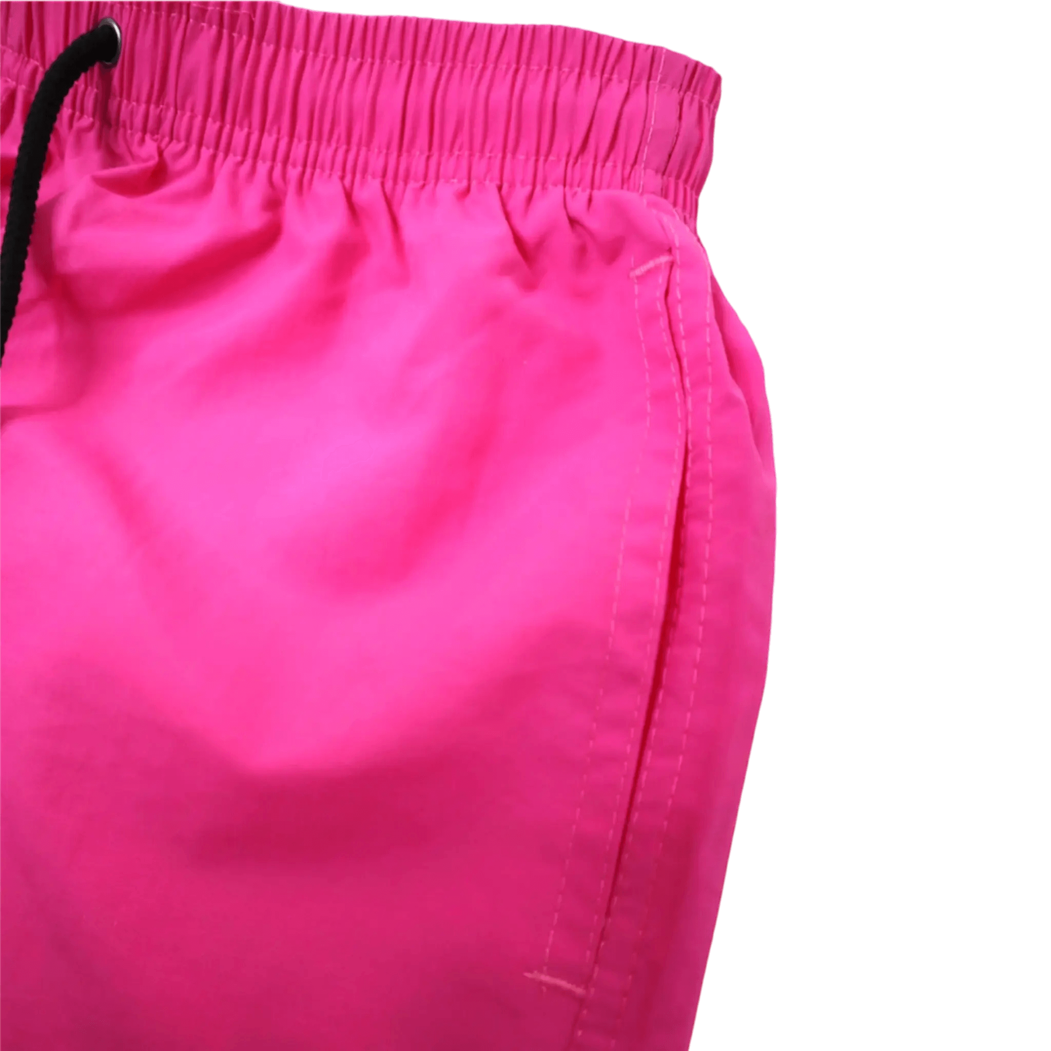 Back of Montarni pink beach shorts men with  back pocket and elastic waist detail