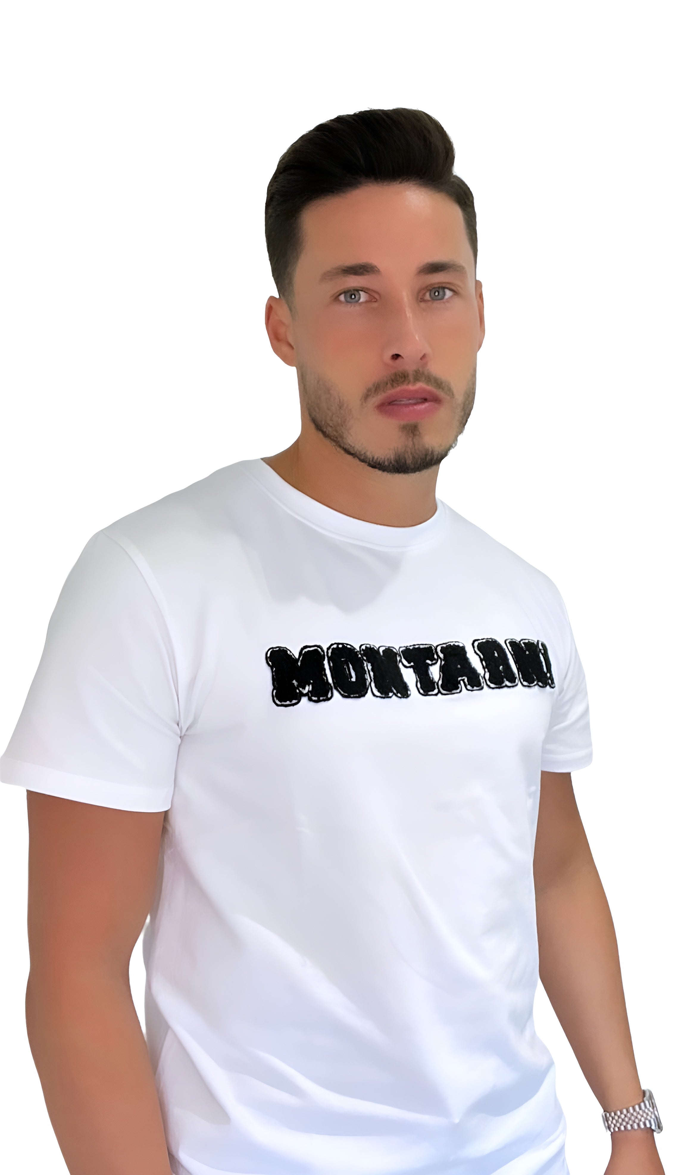 whit cotton t-shirt with logo