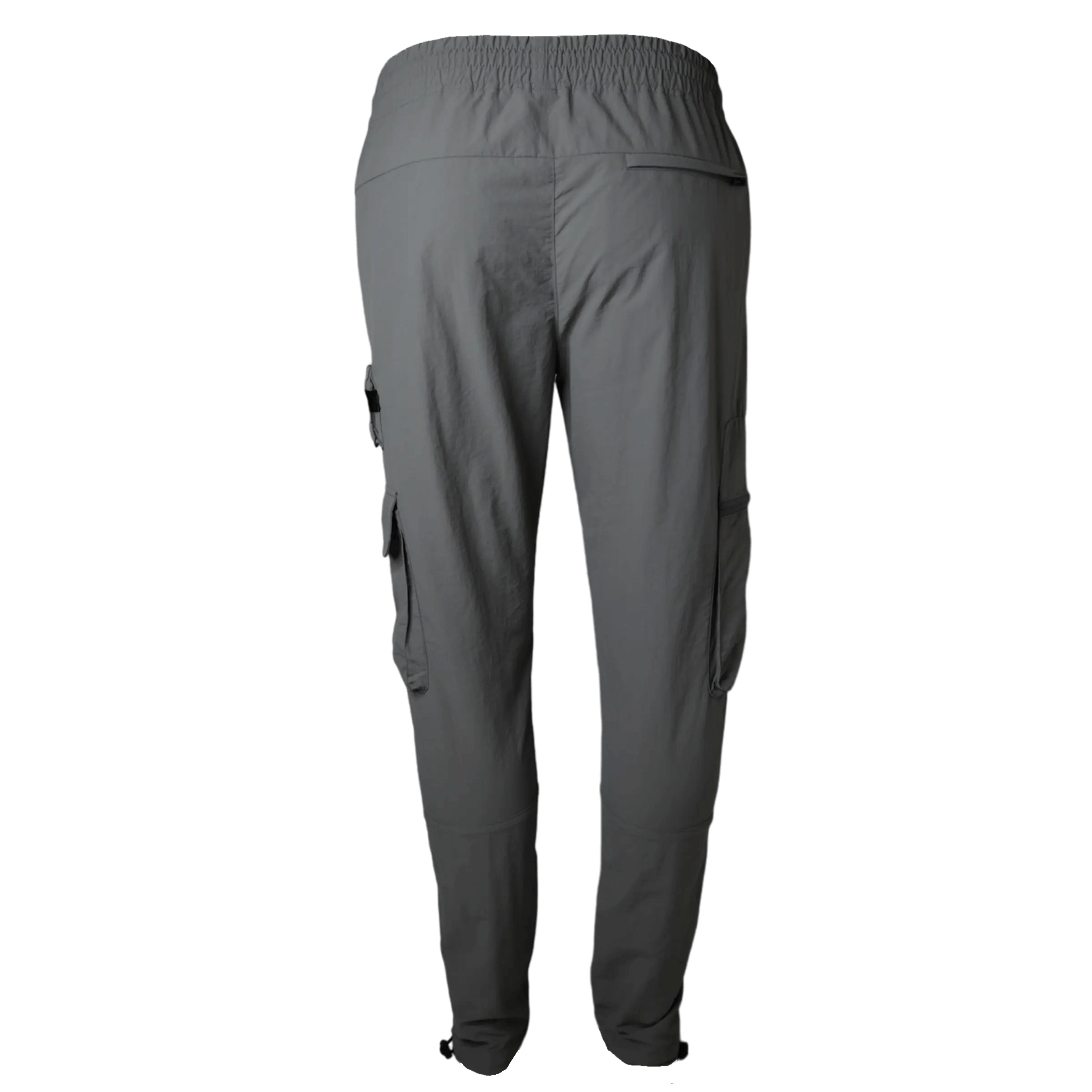 Back view of Active Tactical Cargo Pants in Grey featuring an elasticated waistband and pockets.
